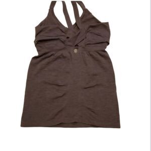 S ATHLETA GRAY Criss-Cross Back yoga exercise Tank Top SMALL